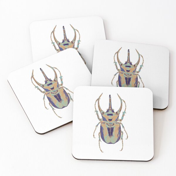 Item preview, Scarab Atlas Beetle, blue to orange designed and sold by DreamingBeetle.