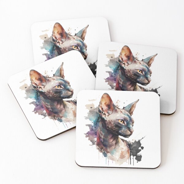 Item preview, Watercolor Black Sphynx Cat Design 1 designed and sold by Magnuna.