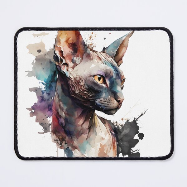 Item preview, Watercolor Black Sphynx Cat Design 1 designed and sold by Magnuna.