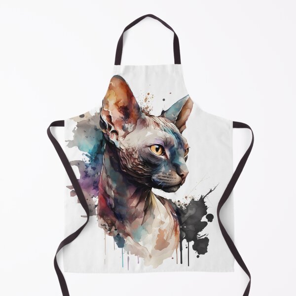 Item preview, Watercolor Black Sphynx Cat Design 1 designed and sold by Magnuna.