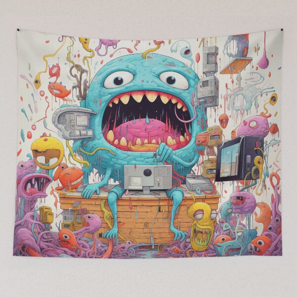 Item preview, Crazy monster doodles 3 designed and sold by hhh-art.