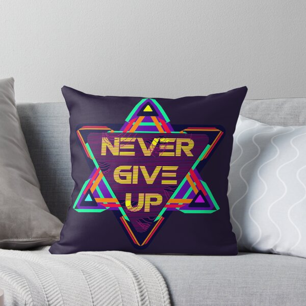 Item preview, never give up (abstract triangle shapes and colors) designed and sold by hayrpictures.