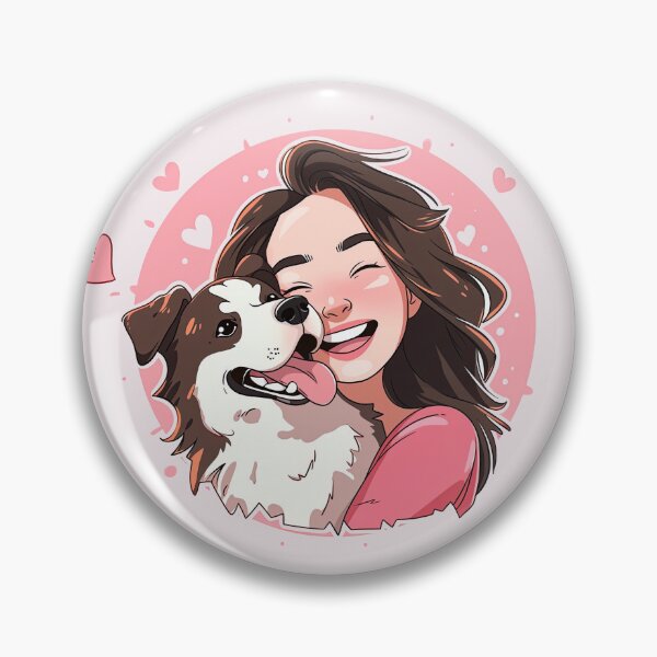 Artikelvorschau, Nur ein Mädchen mit ihrem Hund – süßer Border Collie – Anime-Stil entworfen und verkauft von Sara-Design2.