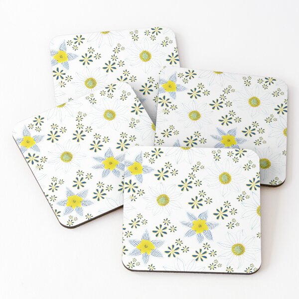 Item preview, White and yellow floral  design pattern designed and sold by Liza36designs.