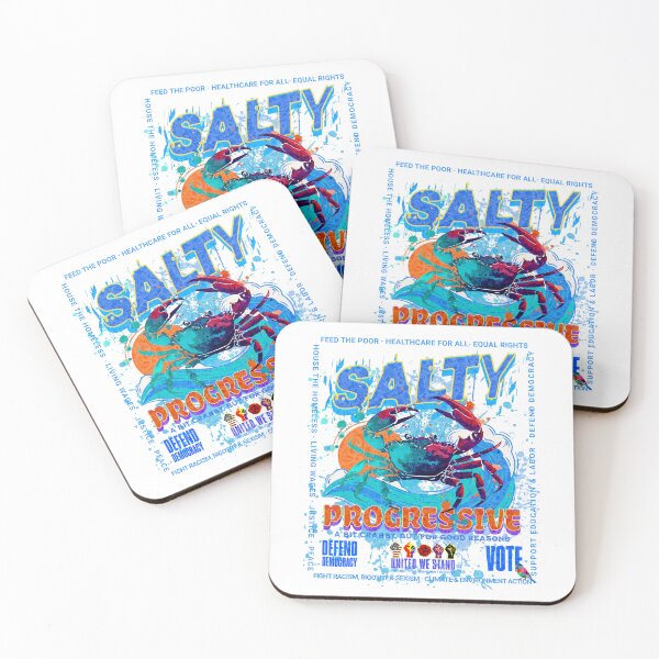 Item preview, PMD01015 Progressive Movement Designs Salty Progressive Crab ocean beach summer design shows you support democracy and progressive goals for Progressives Democrats Independents Liberals designed and sold by ProgressiveLeft.