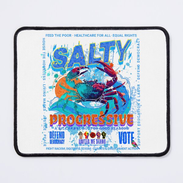 Item preview, PMD01015 Progressive Movement Designs Salty Progressive Crab ocean beach summer design shows you support democracy and progressive goals for Progressives Democrats Independents Liberals designed and sold by ProgressiveLeft.