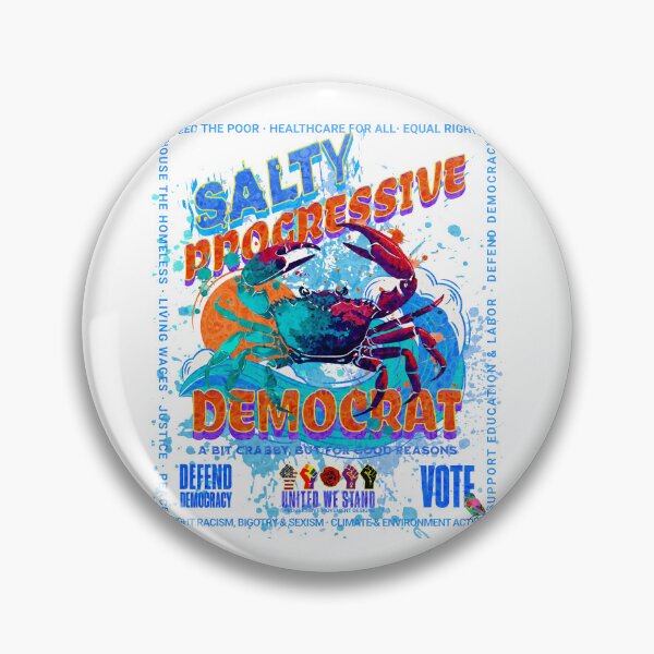 Item preview, PMD01016 Progressive Movement Designs Salty Progressive Democrat Crab ocean beach summer design shows you support democracy and progressive goals for Progressives Democrats Independents Liberals designed and sold by ProgressiveLeft.