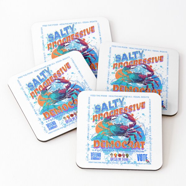 Item preview, PMD01016 Progressive Movement Designs Salty Progressive Democrat Crab ocean beach summer design shows you support democracy and progressive goals for Progressives Democrats Independents Liberals designed and sold by ProgressiveLeft.