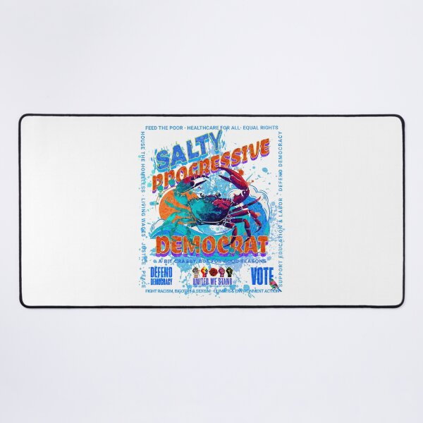 Item preview, PMD01016 Progressive Movement Designs Salty Progressive Democrat Crab ocean beach summer design shows you support democracy and progressive goals for Progressives Democrats Independents Liberals designed and sold by ProgressiveLeft.