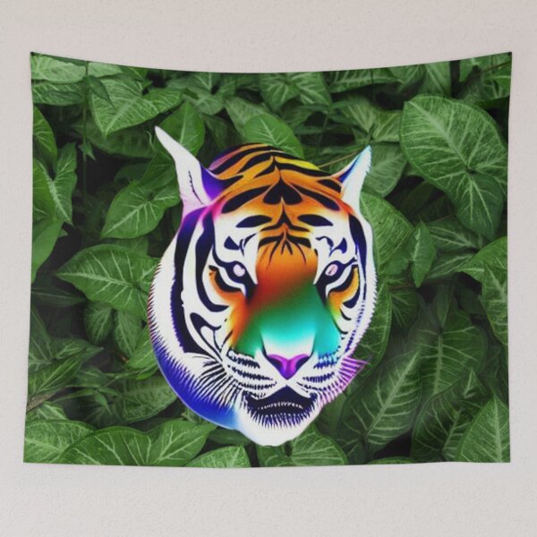 Item preview, Tiger's head in colors designed and sold by JaroDesign2023.