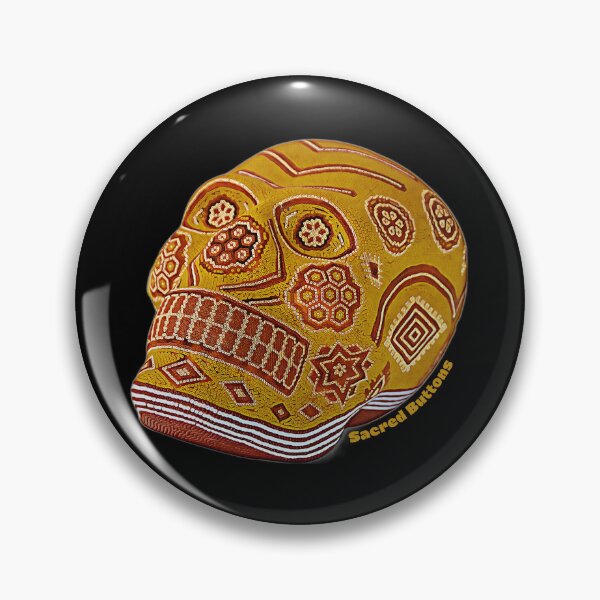 Item preview, Huichol Skull  designed and sold by Sacred-Buttons.