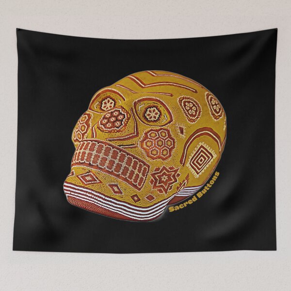 Item preview, Huichol Skull  designed and sold by Sacred-Buttons.