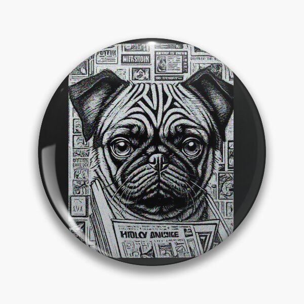 Item preview, Pug in the NEWS designed and sold by RedBluffTraders.