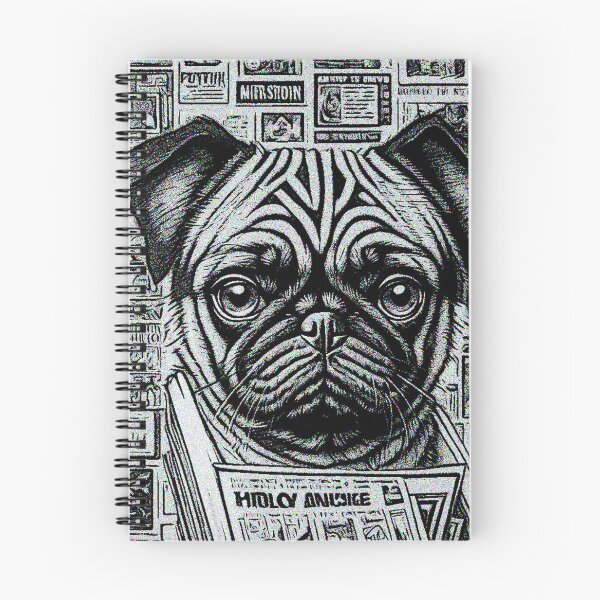 Item preview, Pug in the NEWS designed and sold by RedBluffTraders.