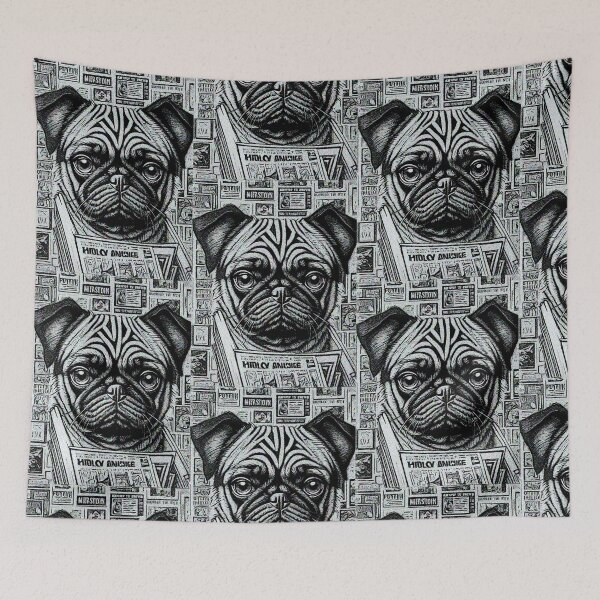Item preview, Pug in the NEWS designed and sold by RedBluffTraders.