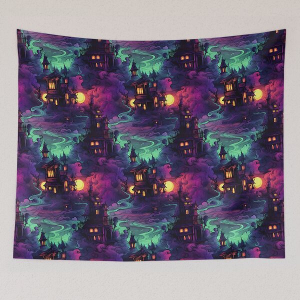 Item preview, Halloween Patterns | Spooky Vapor Art | Haunted House Collection designed and sold by DreamBlazeStu.