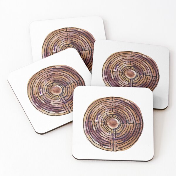 Item preview, Watercolor Labyrinth Maze Earth Tones designed and sold by heartsake.