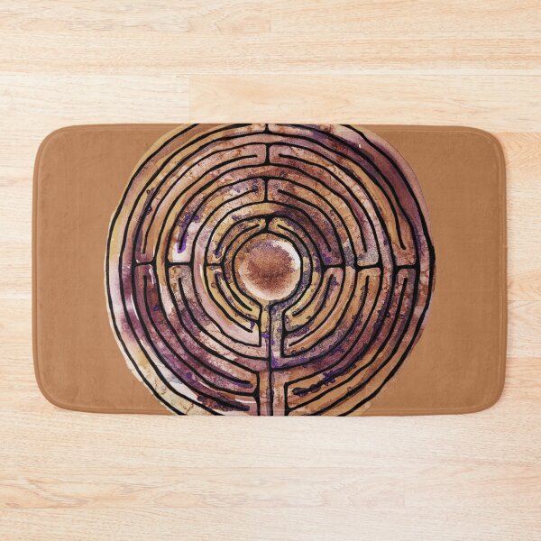 Item preview, Watercolor Labyrinth Maze Earth Tones designed and sold by heartsake.