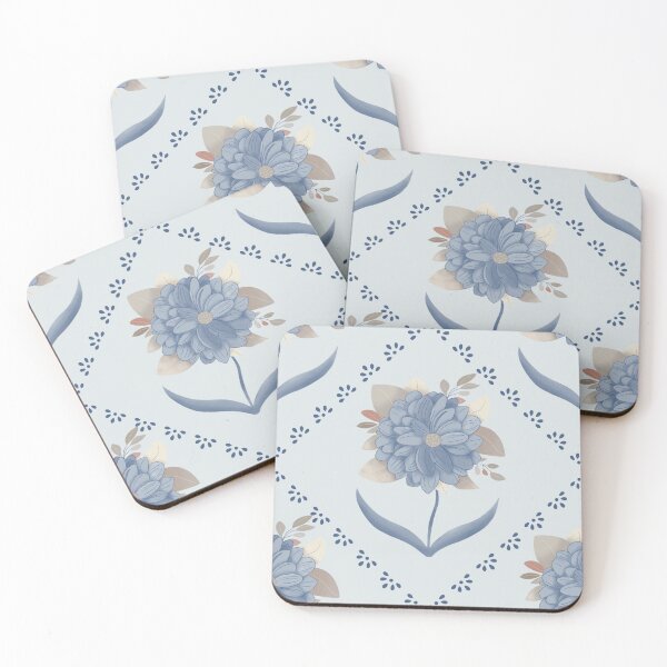 Item preview, Blue Boho Flower Pattern designed and sold by paulabidiman.