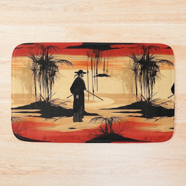 Item preview, Sunset Samurai on the river pattern designed and sold by Viking-Samurai.