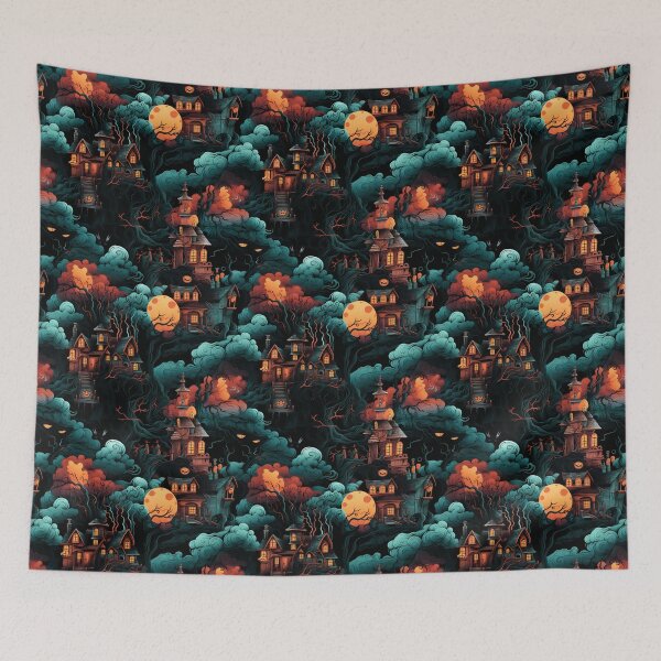 Item preview, Halloween Patterns | Spooky Vapor Art | Haunted House Collection designed and sold by DreamBlazeStu.