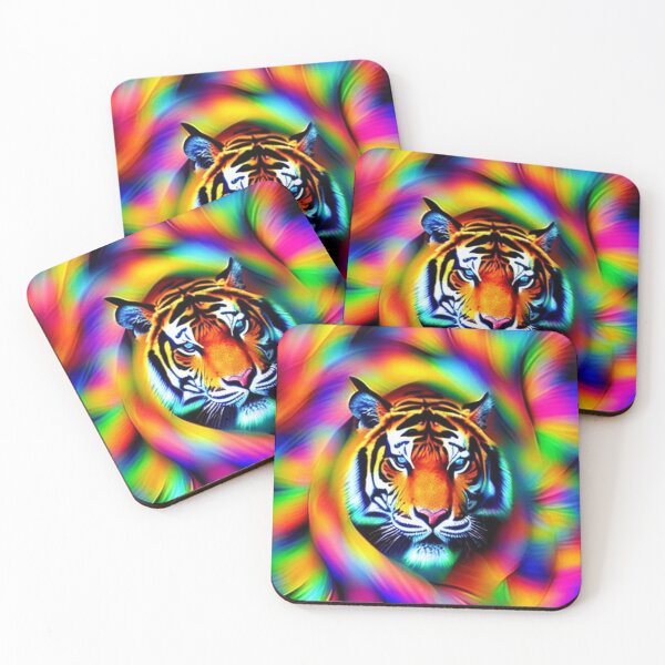 Artikelvorschau, Tigerkopf in Regenbogenfarben entworfen und verkauft von JaroDesign2023.