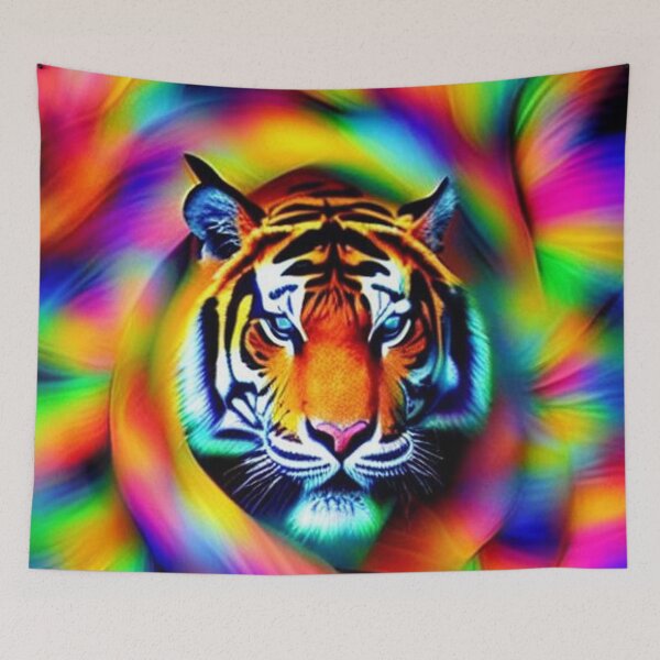 Item preview, Tiger's head in rainbow colors designed and sold by JaroDesign2023.