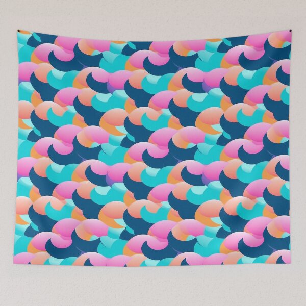 Item preview, Retro Summertime Happy Arcs and Waves Colorful pattern designed and sold by Viking-Samurai.