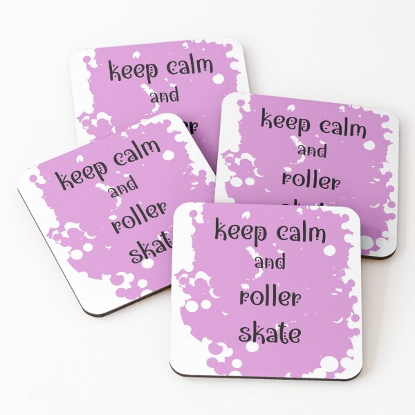Item preview, Keep Calm and roller skate - pink background designed and sold by EmeraldeaArt.