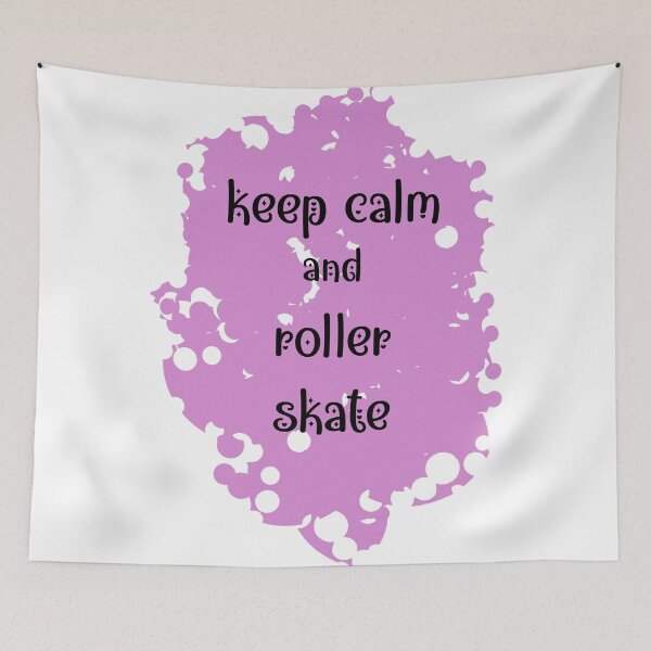 Item preview, Keep Calm and roller skate - pink background designed and sold by EmeraldeaArt.