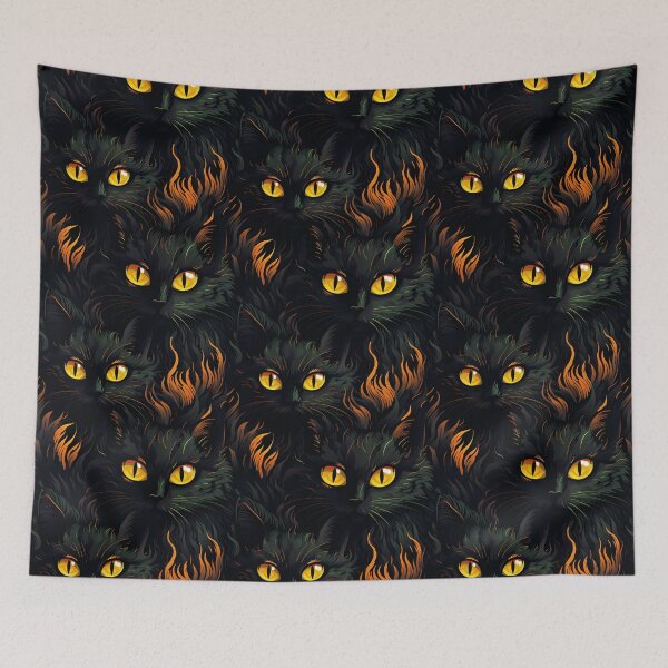 Item preview, Halloween Patterns | Spooky Vapor Art | Black Cat Collection designed and sold by DreamBlazeStu.