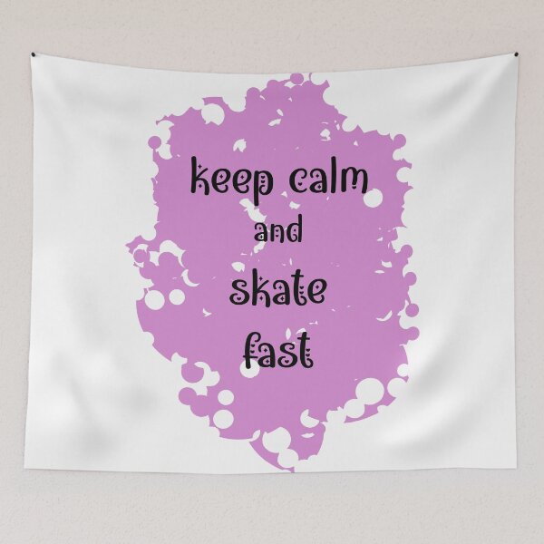Item preview, Keep Calm and skate fast - pink background designed and sold by EmeraldeaArt.