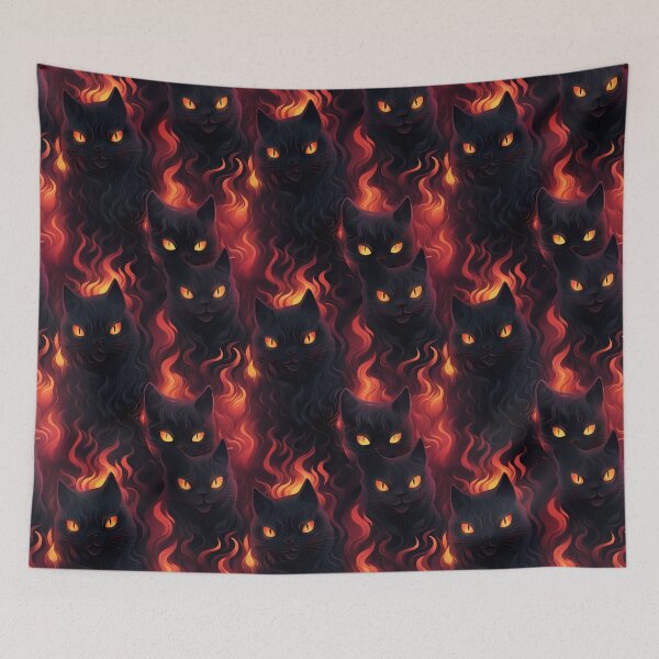 Item preview, Halloween Patterns | Spooky Vapor Art | Black Cat Collection designed and sold by DreamBlazeStu.