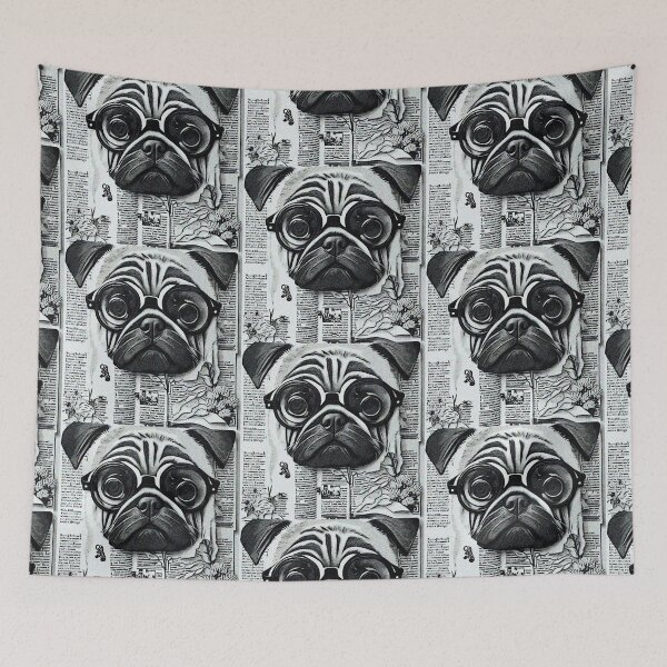 Item preview, Pug in the NEWS 3 designed and sold by RedBluffTraders.