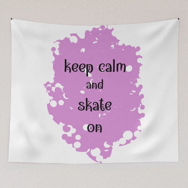 Item preview, Keep Calm and skate on - pink background designed and sold by EmeraldeaArt.