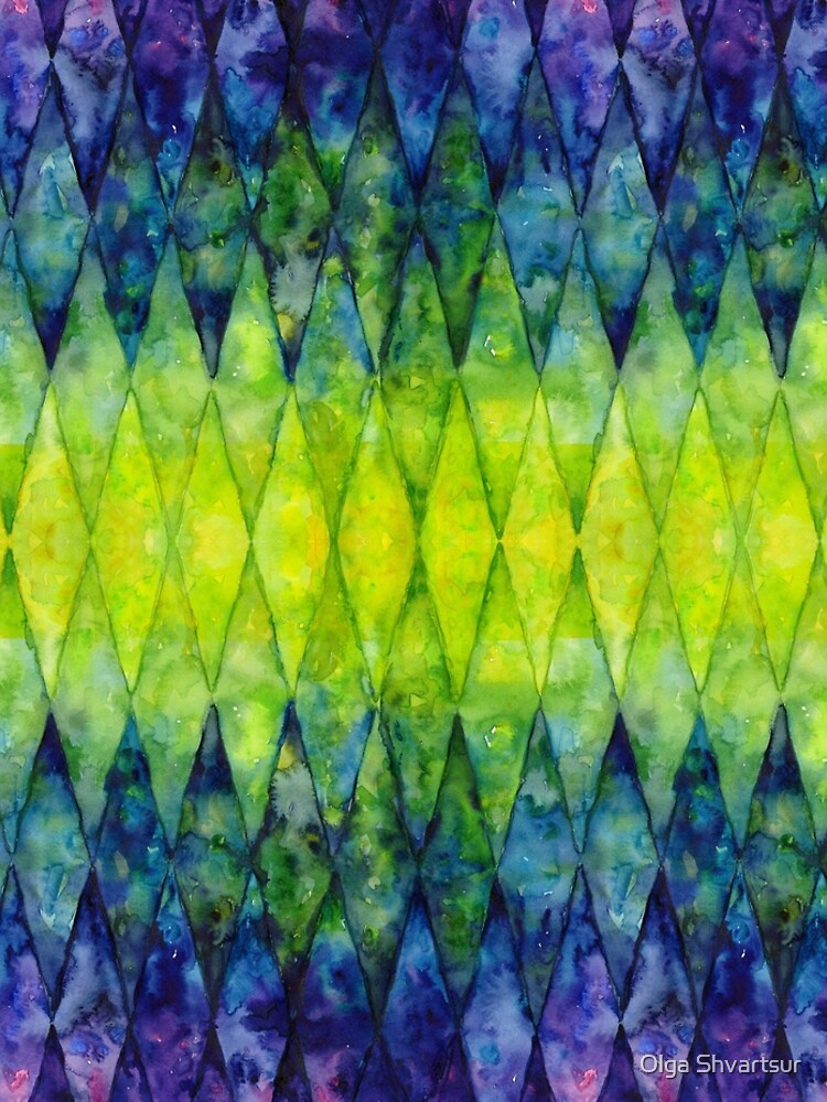Thumbnail 5 of 5, Leggings, Geometric Watercolor Pattern designed and sold by Olga Shvartsur.