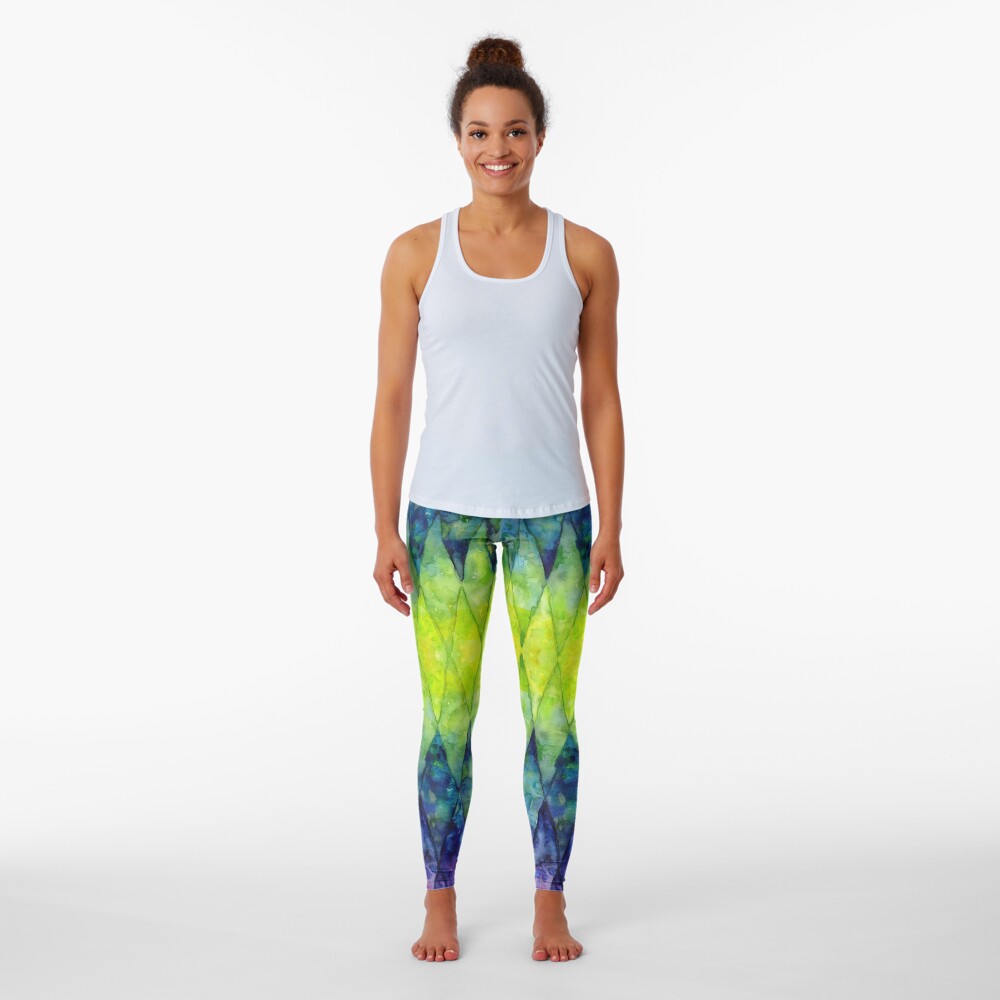 Geometric Watercolor Pattern Leggings