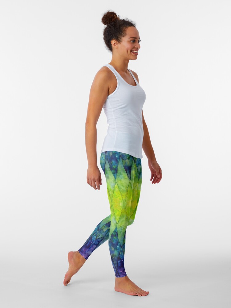 Thumbnail 2 of 5, Leggings, Geometric Watercolor Pattern designed and sold by Olga Shvartsur.