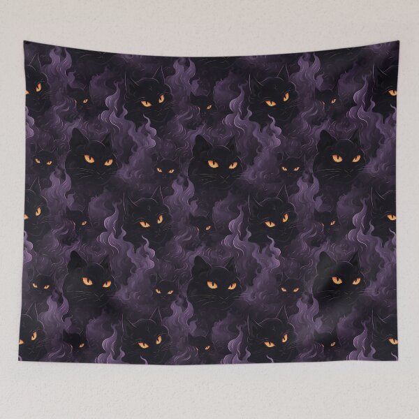 Item preview, Halloween Patterns | Spooky Vapor Art | Black Cat Collection designed and sold by DreamBlazeStu.