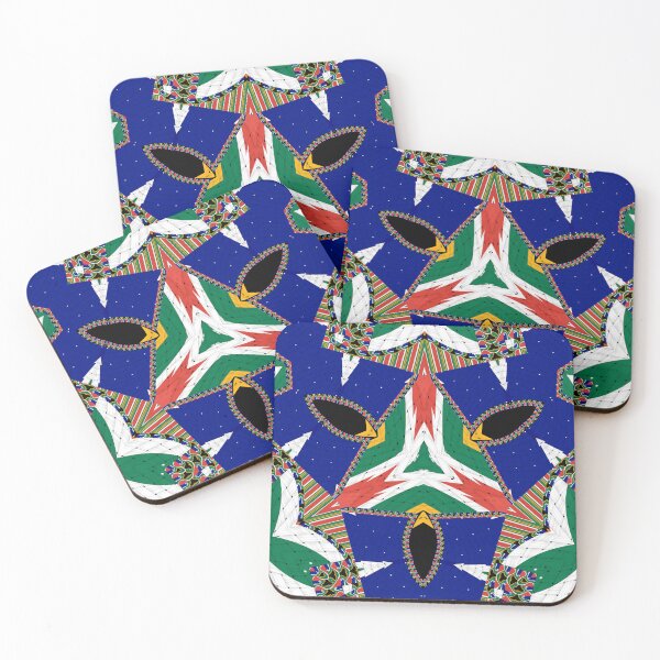 Item preview, Attractive original abstract geometric artwork, inspired by the South African flag in a vintage style. designed and sold by Ralek.
