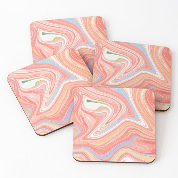 Item preview, Pastel orange liquid paint marble pattern designed and sold by 1Celery.