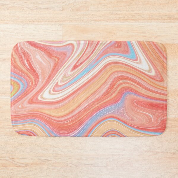 Item preview, Pastel orange liquid paint marble pattern designed and sold by 1Celery.