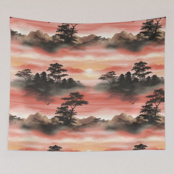Item preview, Summer Misty Mountain Sunset Pattern designed and sold by Viking-Samurai.