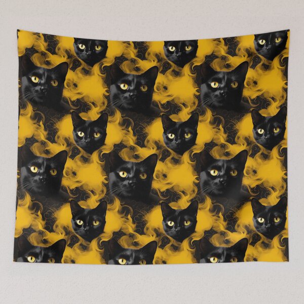 Item preview, Halloween Patterns | Spooky Vapor Art | Black Cat Collection designed and sold by DreamBlazeStu.