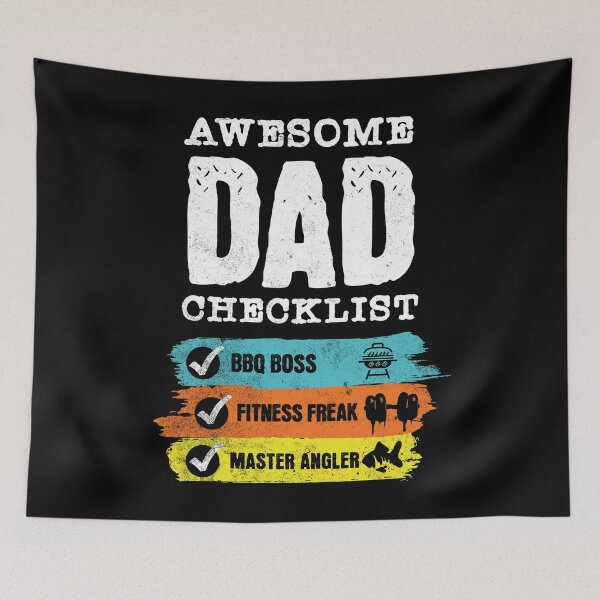 Item preview, Awesome Dad Checklist - BBQ, Fitness, Angler designed and sold by Zandalus.