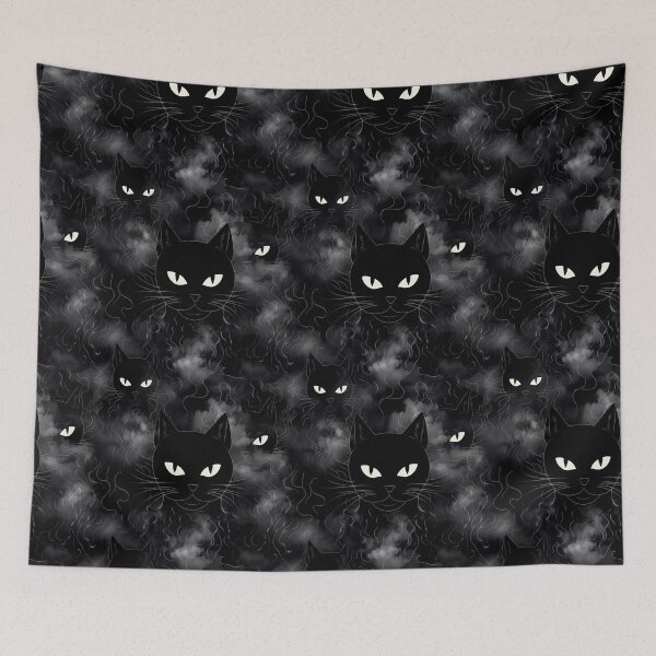Item preview, Halloween Patterns | Spooky Vapor Art | Black Cat Collection designed and sold by DreamBlazeStu.