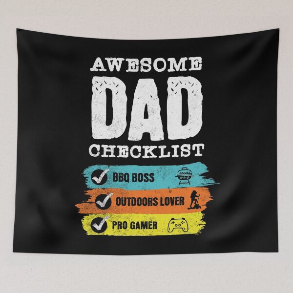 Item preview, Awesome Dad Checklist - BBQ, Outdoors, Gamer designed and sold by Zandalus.