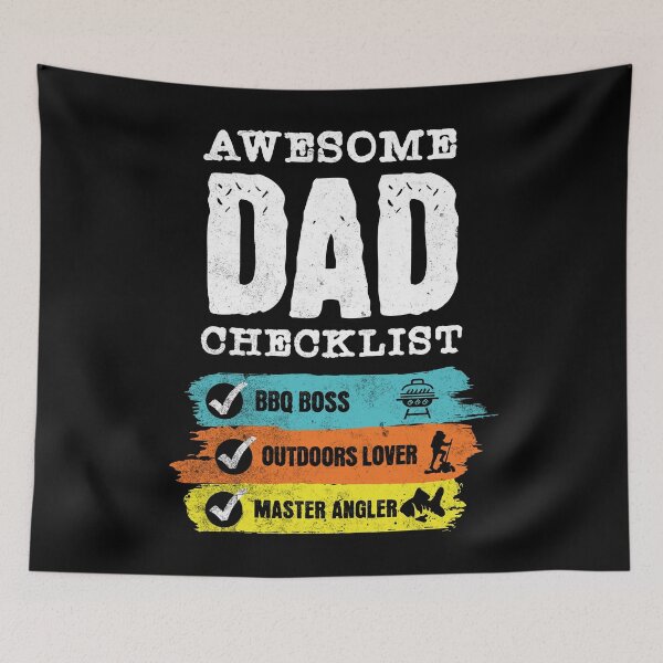 Item preview, Awesome Dad Checklist - BBQ, Outdoors, Angler designed and sold by Zandalus.