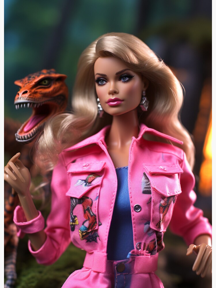 Barbie in Jurassic Park Art Board Print