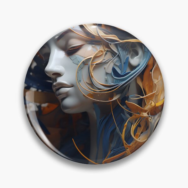 Item preview, Chromatic Expression - A Futuristic Portrait with Blue and Yellow Painted Hair designed and sold by vadimcarazan.